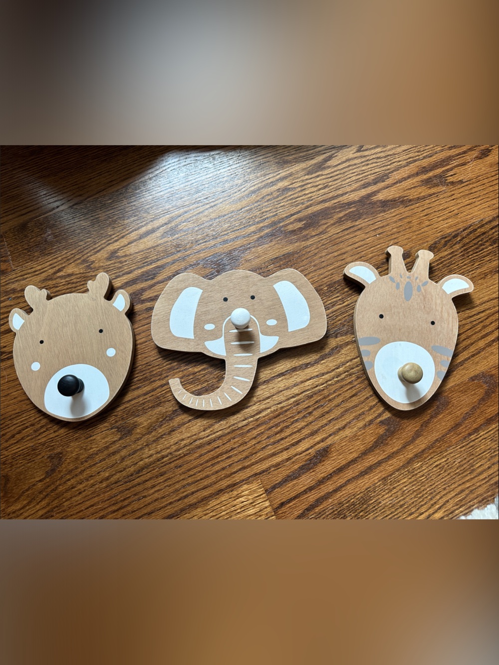 Hobby Lobby Neutral Wood Animal Wall Hooks - White & Natural